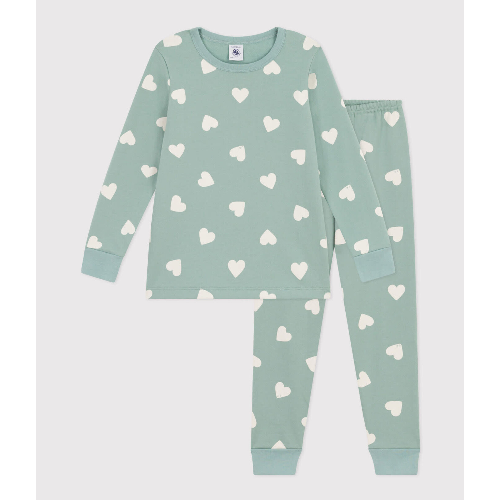 Petit Bateau Pyjama Hiver Enfant 2 Pièces Mixte Coeurs Molleton Paul 3A