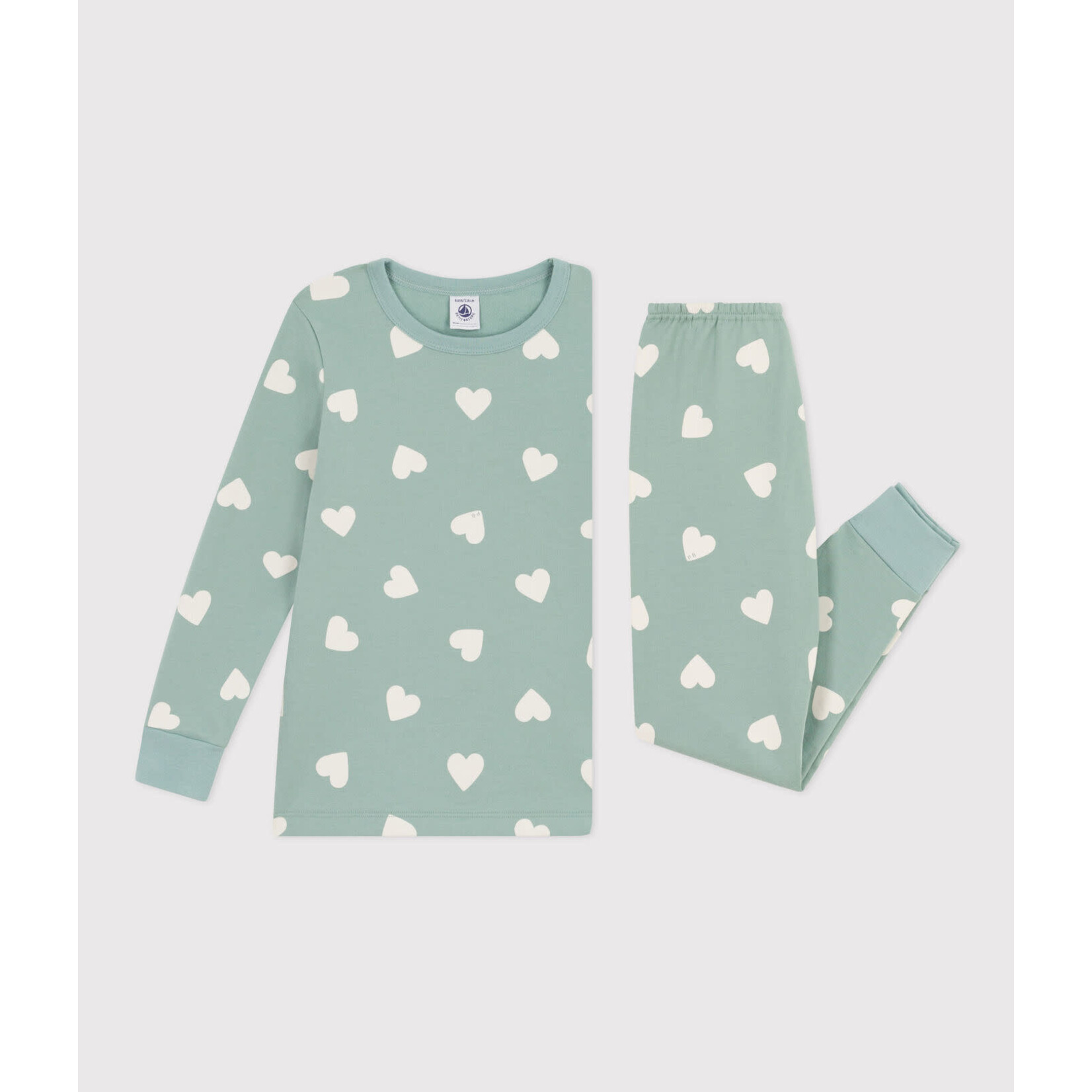 Petit Bateau Pyjama Hiver Enfant 2 Pièces Mixte Coeurs Molleton Paul 3A