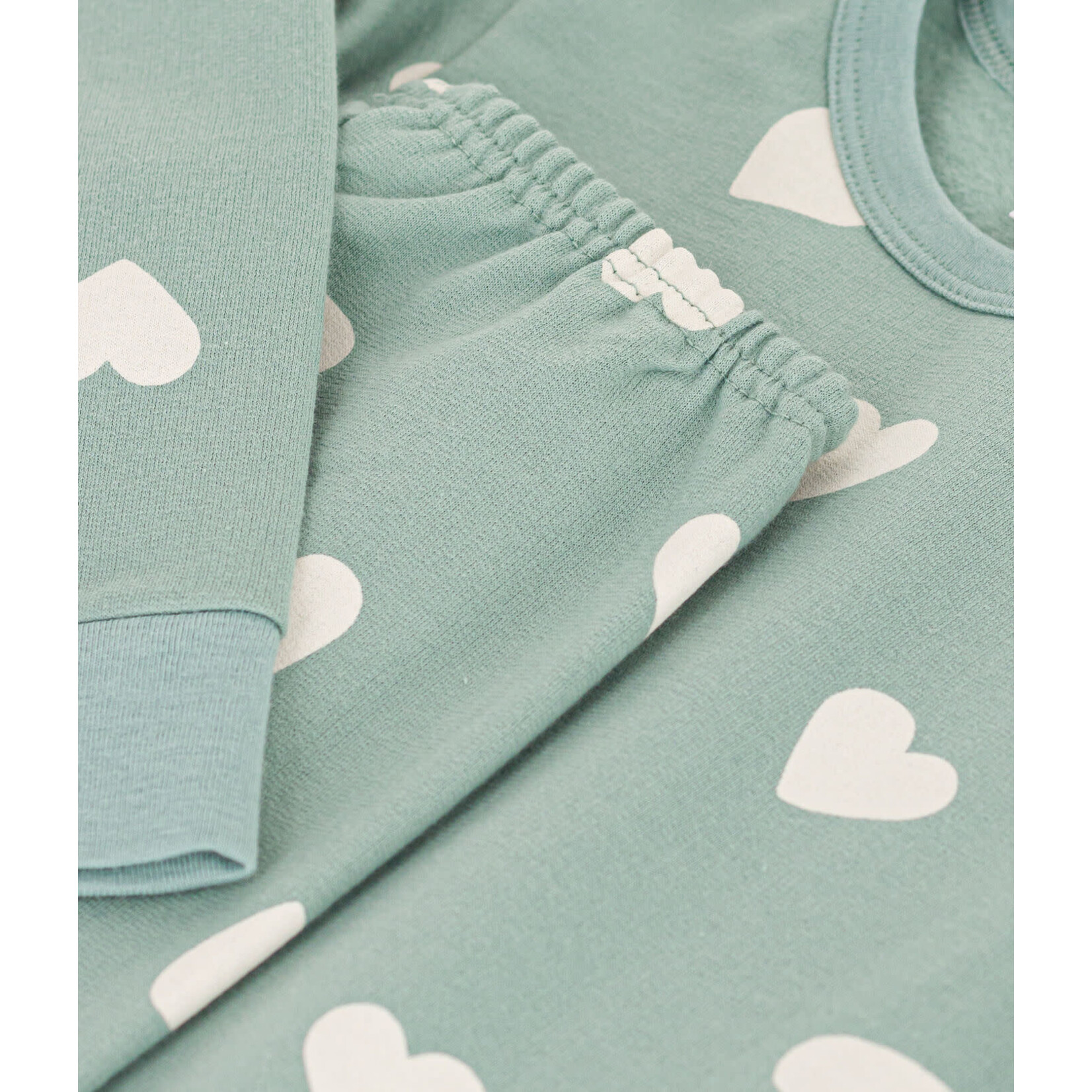 Petit Bateau Pyjama Hiver Enfant 2 Pièces Mixte Coeurs Molleton Paul 3A