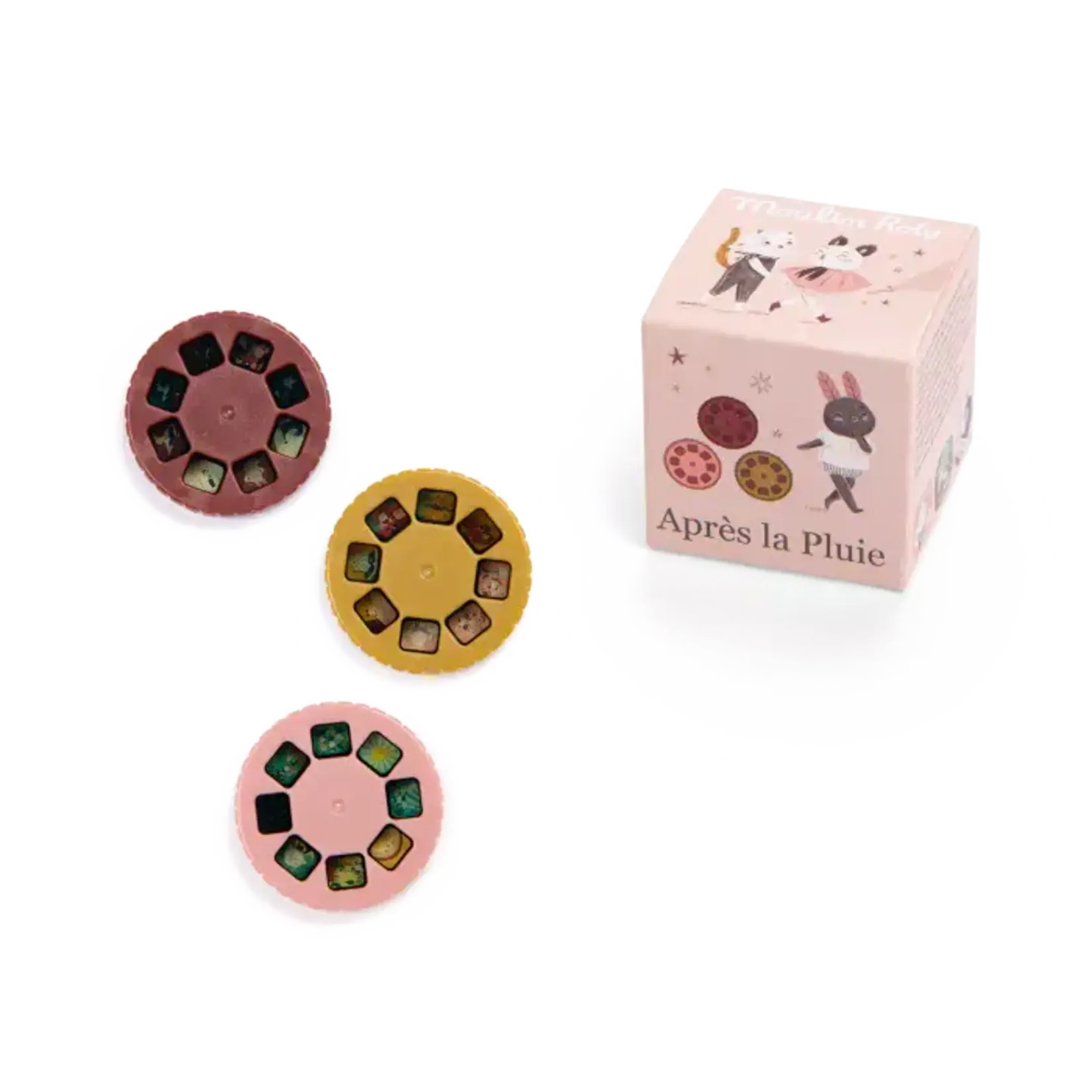 Moulin Roty Boite de 3 Disques pour Lampe à Histoires - Recharge Après la Pluie