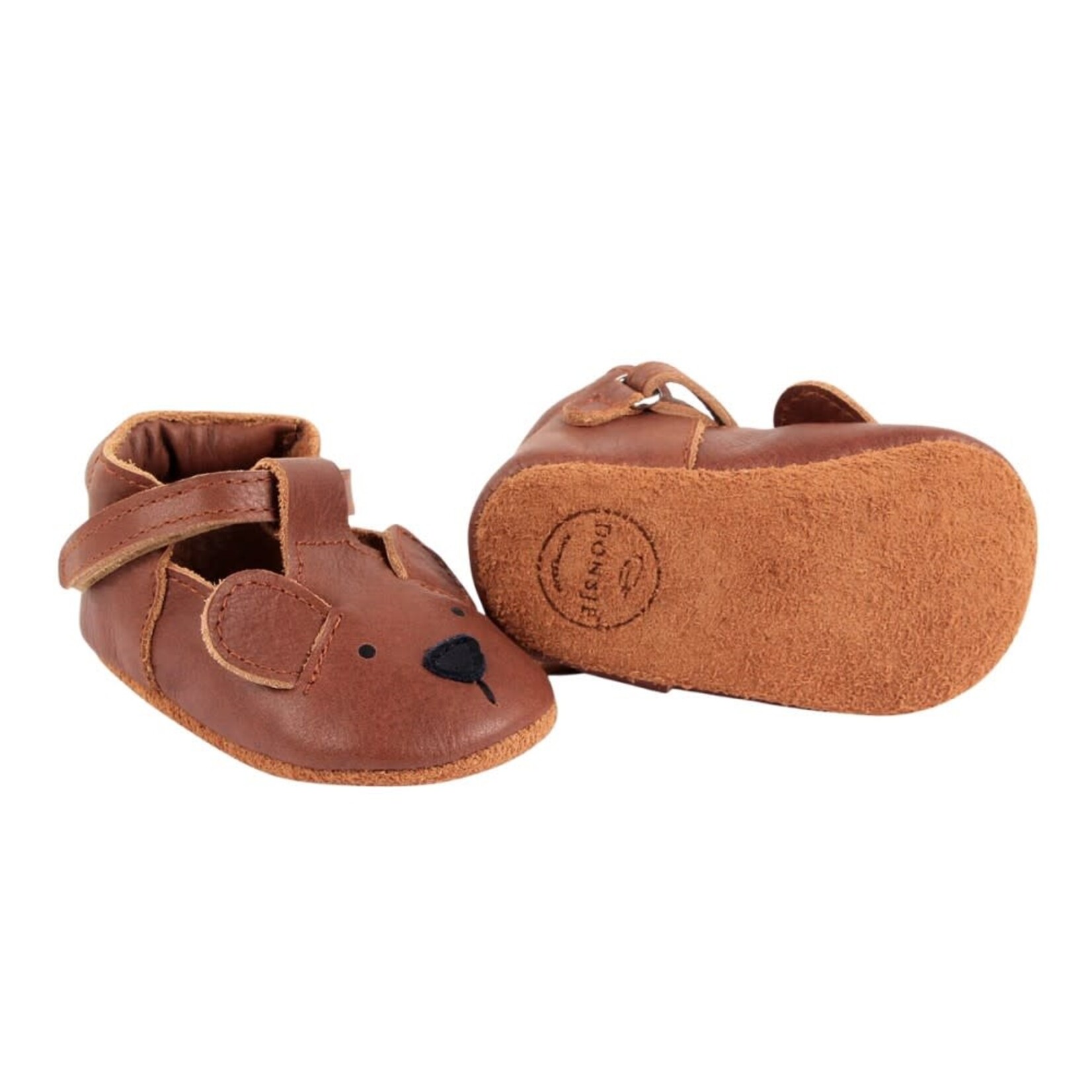 Donsje Chaussons Spark Classic Leather Bear Cognac