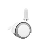 Bopita Set de 4 Roulettes 40 mm Caoutchouc Blanc + Frein Stop