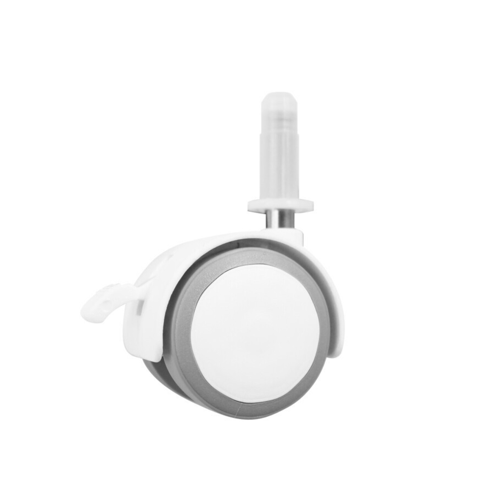 Bopita Set de 4 Roulettes 40 mm Caoutchouc Blanc + Frein Stop