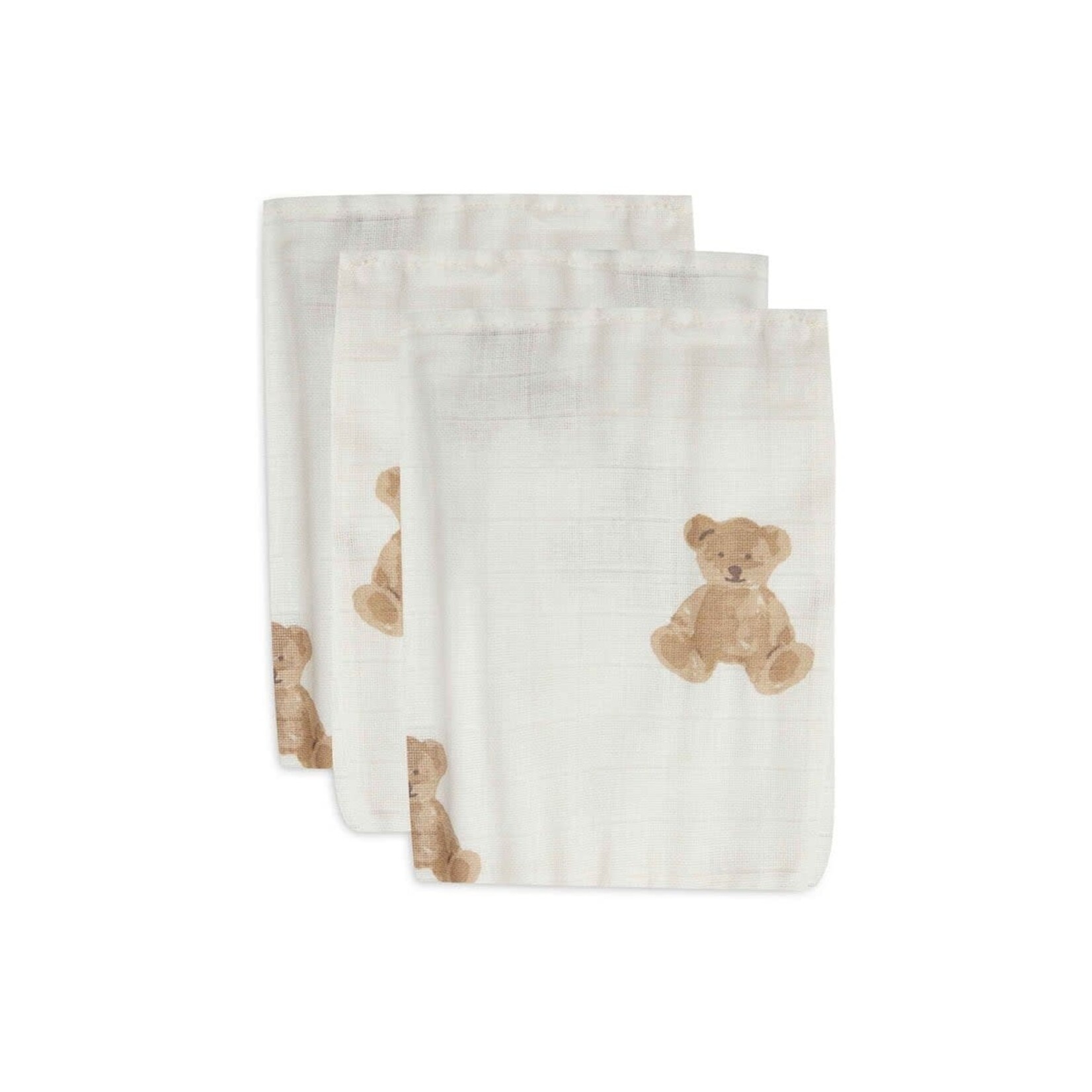 Jollein Lot 3 Gants de toilette Gaze de Coton Teddy Bear