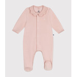 Petit Bateau Dors Bien Pyjama Fille Bébé Hiver Velours Rose Saline Col Fleuri Naissance 50CM