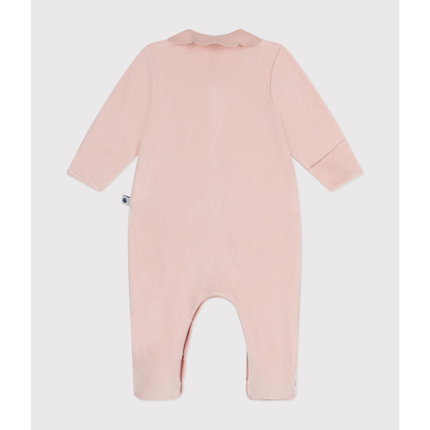 Petit Bateau Dors Bien Pyjama Fille Bébé Hiver Velours Rose Saline Col Fleuri Naissance 50CM