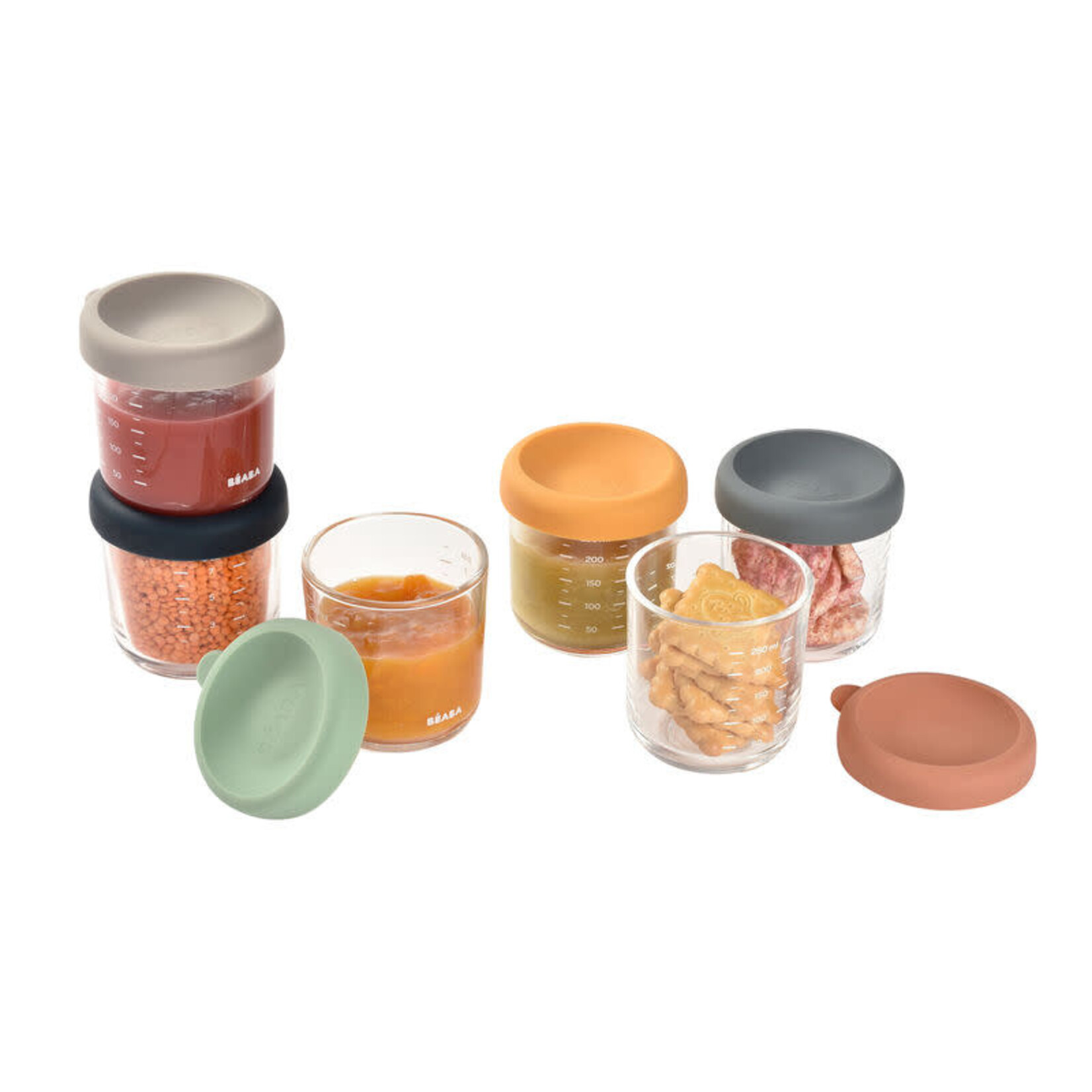 Beaba Coffret 6 Portions Verre Sunrise Color Mix 250 ML