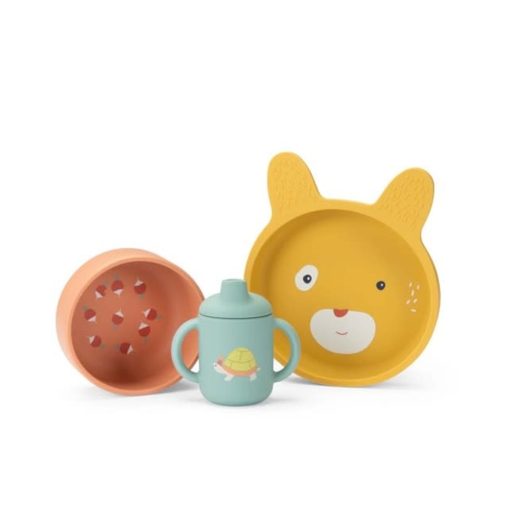 Moulin Roty Set Vaisselle Silicone Trois Petits Lapins