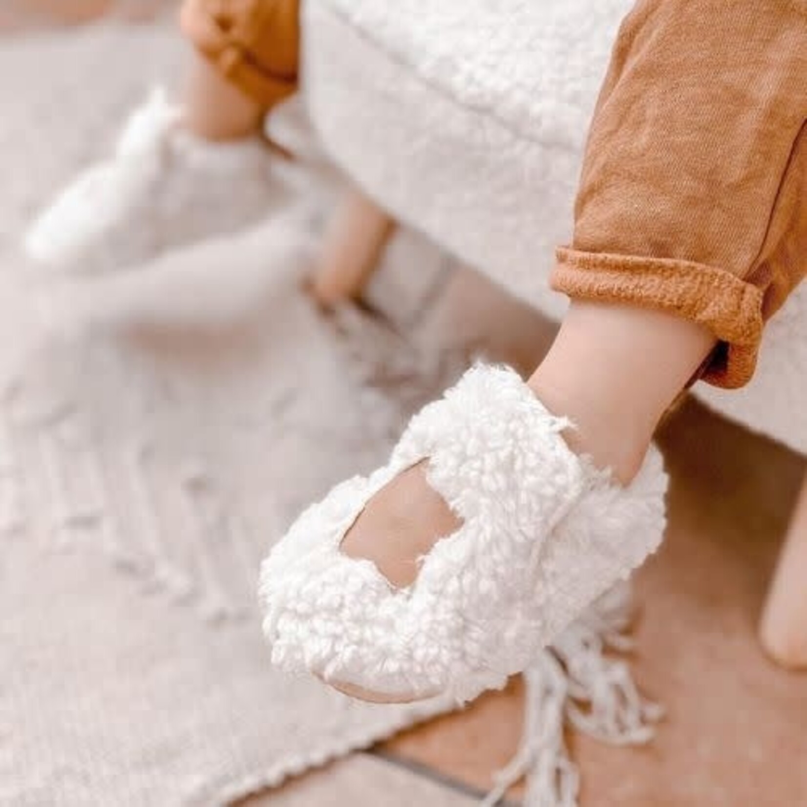 Easy Peasy Chaussons My Blublu Etoile Mouton Blanc Mou avec Patins 6-12M 18-19