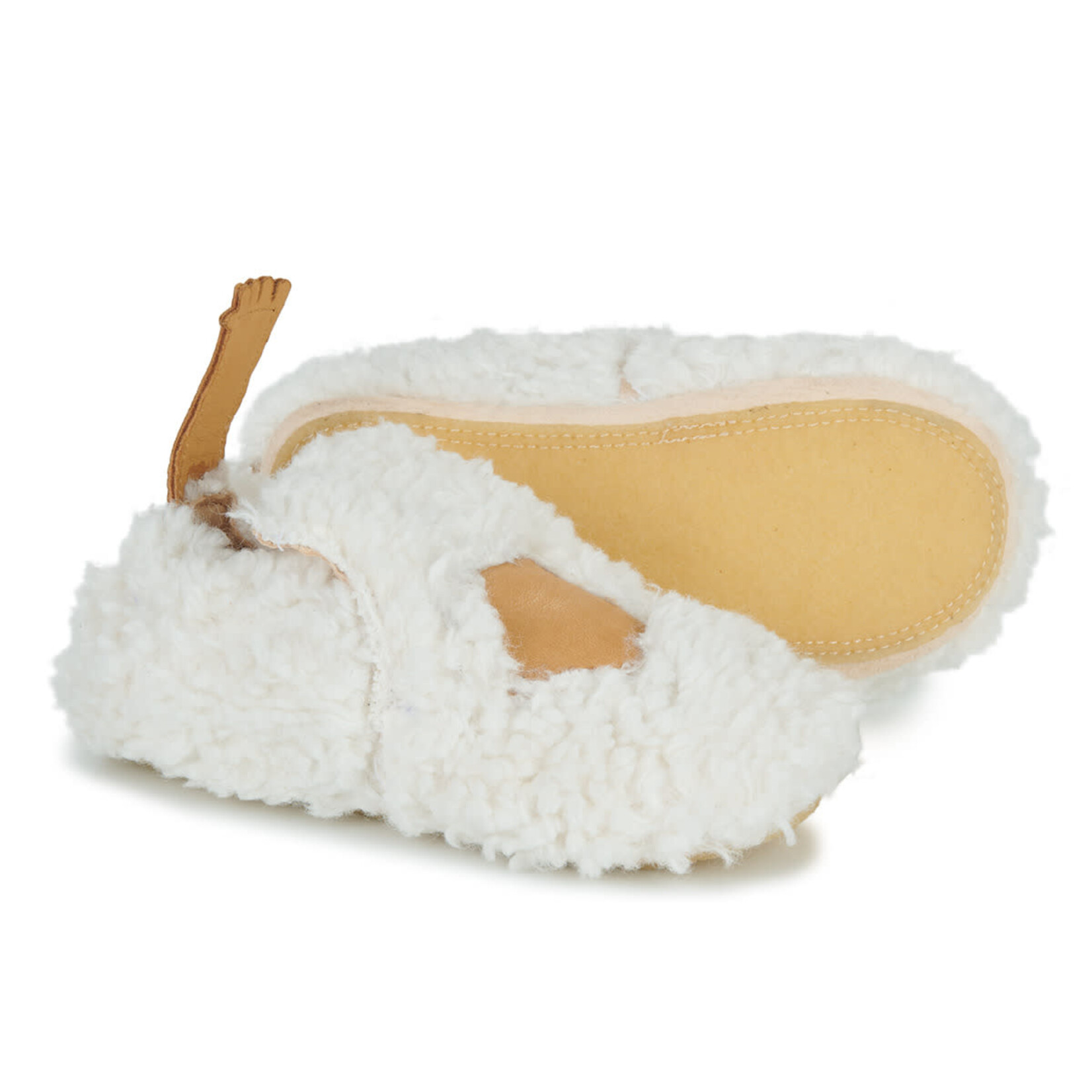 Easy Peasy Chaussons My Blublu Etoile Mouton Blanc Mou avec Patins 6-12M 18-19