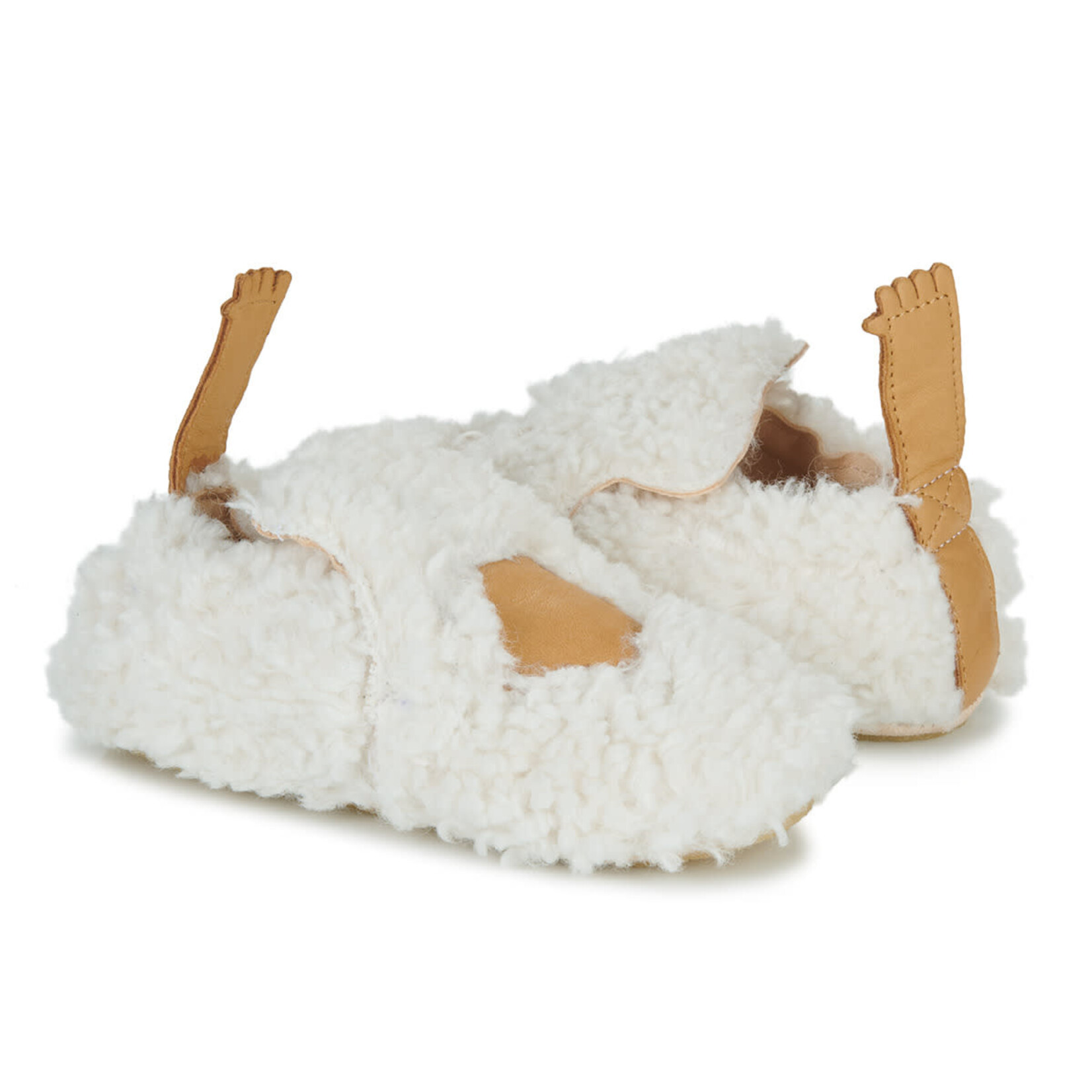 Easy Peasy Chaussons My Blublu Etoile Mouton Blanc Mou avec Patins 6-12M 18-19