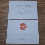 Les mots doux Bracelet Annonce en Code Morse - Veux-tu être ma marraine ? + Carte à Gratter