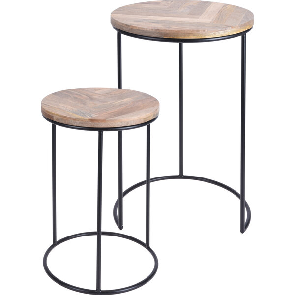 Home & Styling Bijzettafel rond set van 2 stuks