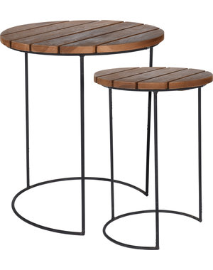  Bijzettafel teak set/2