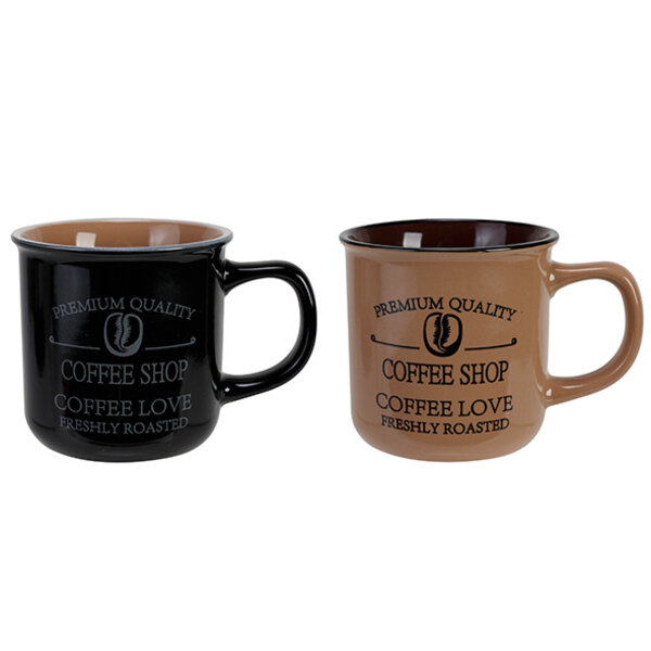 Cosy & Trendy Mok 30cl coffee love set-2 bruin/zwart