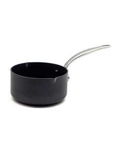 Greenpan Steelpan z/deksel 16cm met 2 tuiten Barcelona Infinity Pro Black