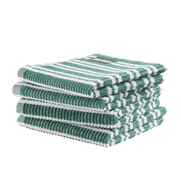 DDDDD Vaatdoek Stripe groen-wit set/4