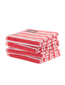 DDDDD Vaatdoek Stripe rood-wit set/4