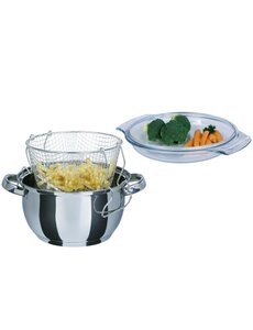 GSW Frituurpan 3 l Ø22cm rvs met glazen deksel GSW