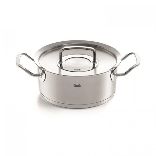 Fissler Kookpan 20cm laag Original Profi RVS deksel Fissler