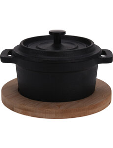 Excellent Houseware Tapas pannetje 10cm gietijzer met onderzetter
