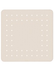 Douchemat, 48 x 48 cm, antislip, antislipmat met zuignappen, massagemat, antislip, voor sauna's, doucheruimtes, wasmachinebestendig, vierkant, grijs