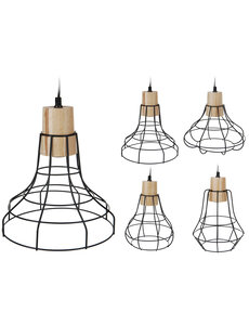  Hanglamp 25cm zwart E27 4ass