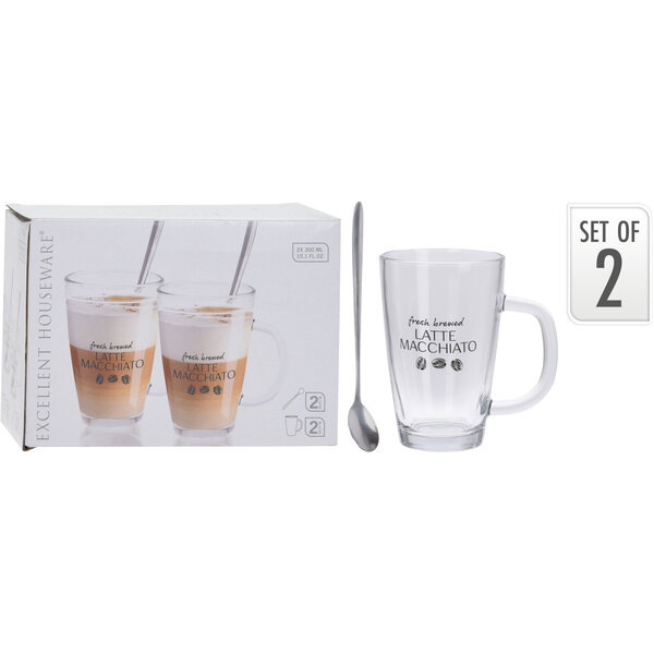 Excellent Houseware Latte macchiato set 4-delig 300ml