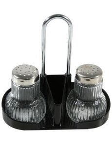 Fackelmann Zout- en peperstel met tandenstokerhouder en hengsel