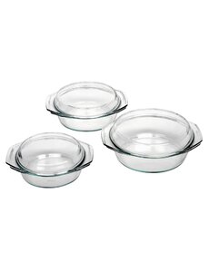 Bohemia Cristal Ovenschaal met deksel set-3 stuks
