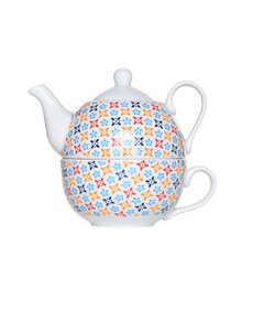 Cosy & Trendy Tea for one set blauw rood geel