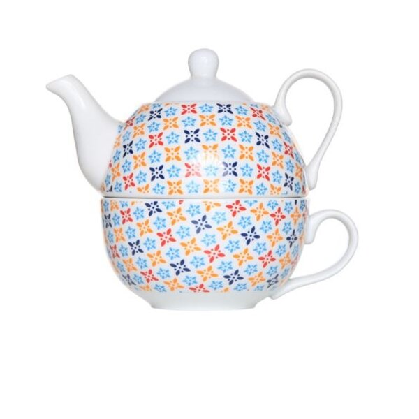 Cosy & Trendy Tea for one set blauw rood geel