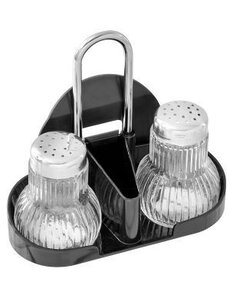 Fackelmann Zout- en peperstel met tandenstokerhouder en menuhouder