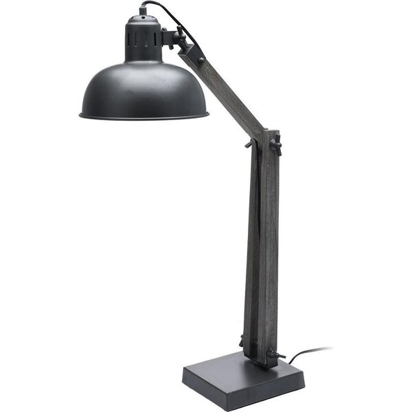 Home & Styling Bureaulamp metaal en hout grijs