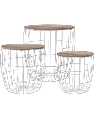 Home & Styling Bijzettafel set 3dlg wit