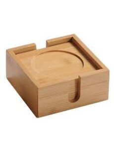 Kesper Glasonderzetter set/6 in houder bamboe