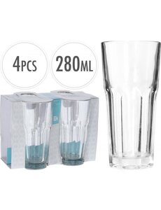 Excellent Houseware Drinkglazenset 4dlg 280ml