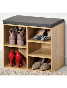 Kesper Schoenenkast met Zitkussen Eikenlook