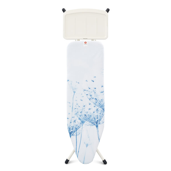 Brabantia Strijkplank B 124 x 38 cm - Strijkplank Met solide stoomunithouder White 25 - Cotton Flower