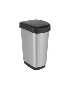 Rotho Afvalbak Rotho Twist 50L zilver