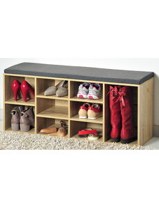 Kesper Schoenenkast met Zitkussen Eikenlook