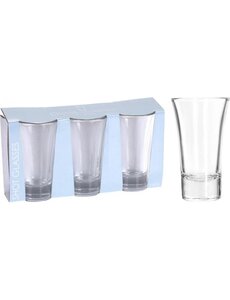 Excellent Houseware Borrelglaasjes/ Shotglaasjes set 3 stuks