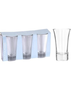 Excellent Houseware Borrelglaasjes/ Shotglaasjes set 3 stuks