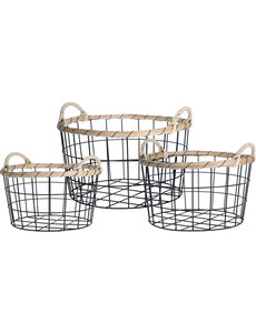 Home & Styling Mandenset metaal 3-delig