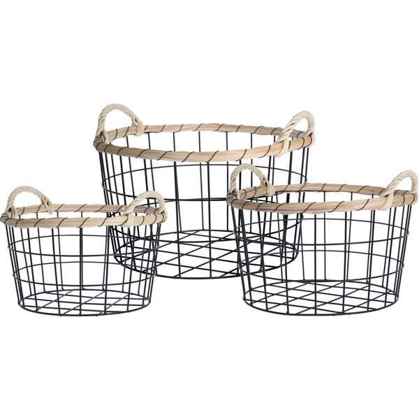 Home & Styling Mandenset metaal 3-delig