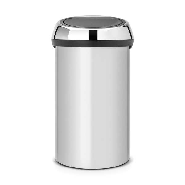 Brabantia Afvalbak Touch Bin 60 liter Metallic Grey Brilliant Steel deksel