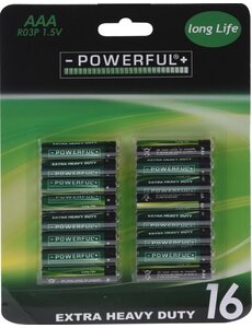  Batterijen AAA 16sts Extra Heavy Duty Powerful