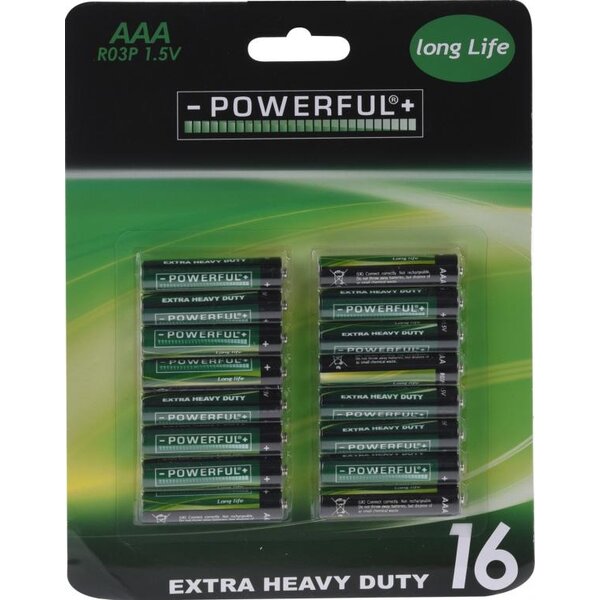 Batterijen AAA 16sts Extra Heavy Duty Powerful