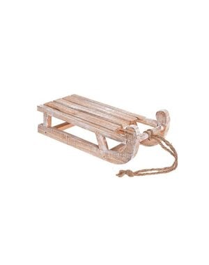  Houten slee woondecoratie 30x14x11cm