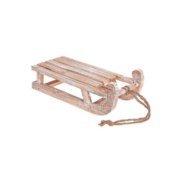 Houten slee woondecoratie 30x14x11cm